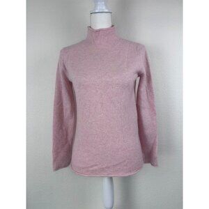 J. Crew women's small baby pink turtle neck wool cashmere long sleeve sweater